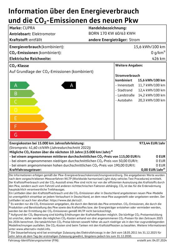 Cupra Born   Label 2024