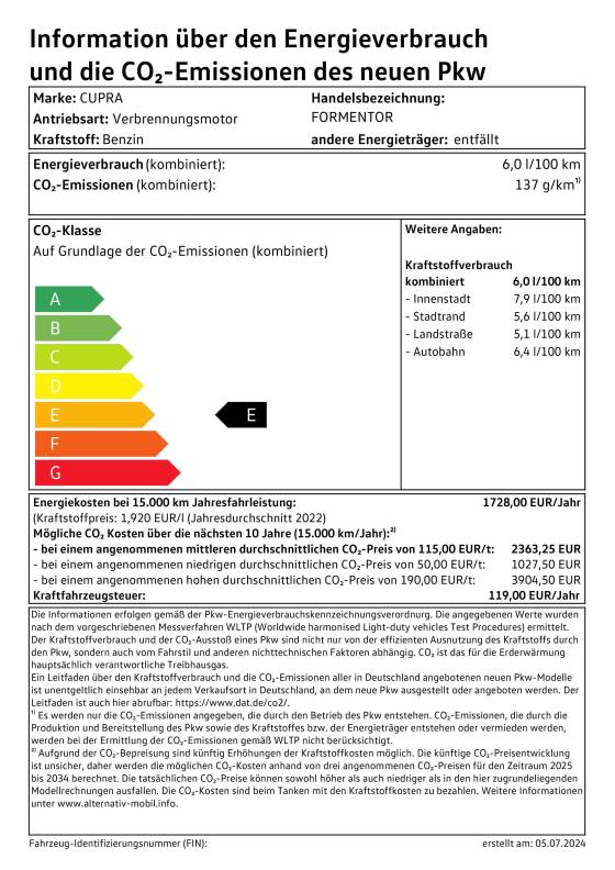 Cupra Formentor   Label 2024