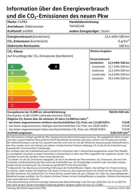 Cupra Tavascan   Label 2024